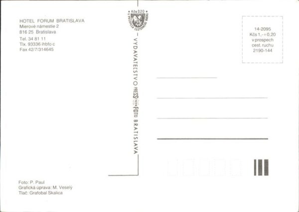 Bratislava Pressburg Pozsony Hotel Forum – Bild 2