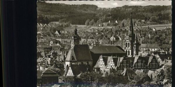 Ansbach Mittelfranken Panorama mit Gumbertuskirche und Landge