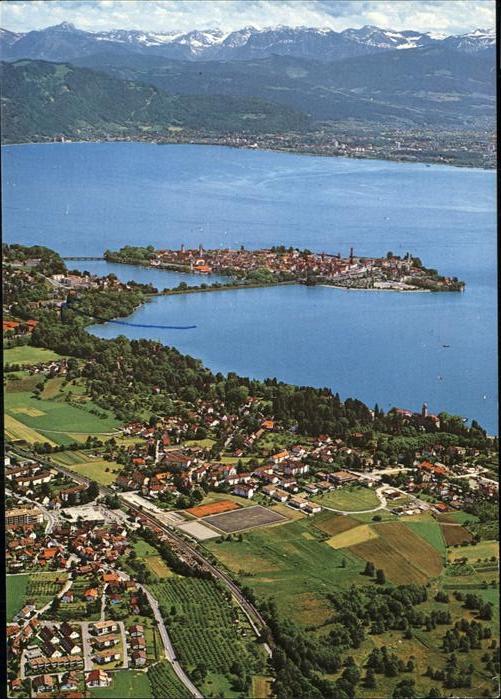 Lindau Bodensee mit Bad Schachen Fliegeraufnahme