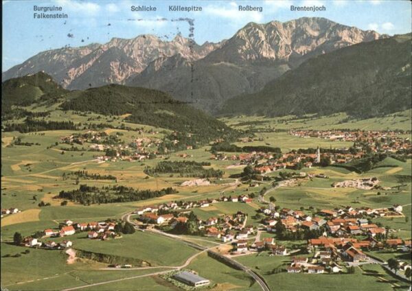 Pfronten Fliegeraufnahme mit Allgäuer Alpen