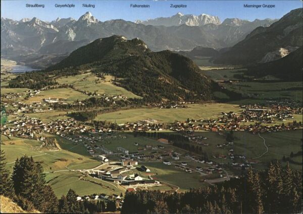 Pfronten Fliegeraufnahme mit Alpenpanorama
