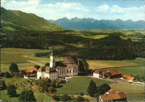 Steingaden Oberbayern Wieskirche Fliegeraufnahme