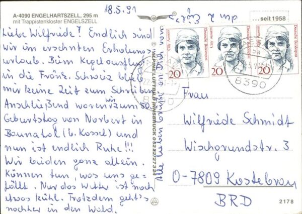 Engelhartszell Donau Oberoesterreich mit Trappistenkloster Engelszell Fliege – Bild 2