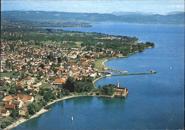 Langenargen Bodensee Fliegeraufnahme mit Vorarlberger Hochge