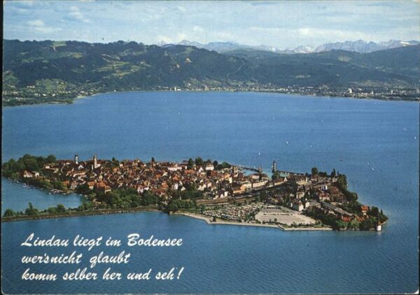 Lindau Bodensee Panorama mit Bregenz und Schweizer Alpe