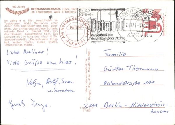 Hermannsdenkmal Teutoburger Wald Fliegeraufnahme – Bild 2