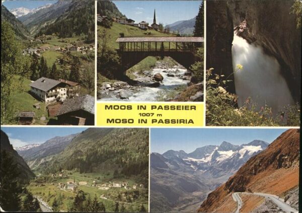 Moso Passiria Panorama Brücke Wasserfall