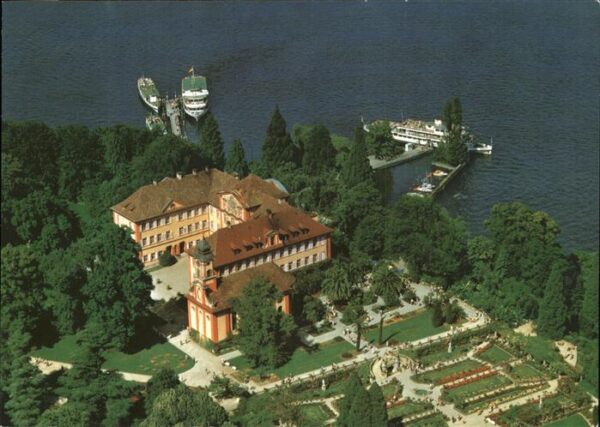 Insel Mainau Schloss Kirche Schlossterrasse und Rose