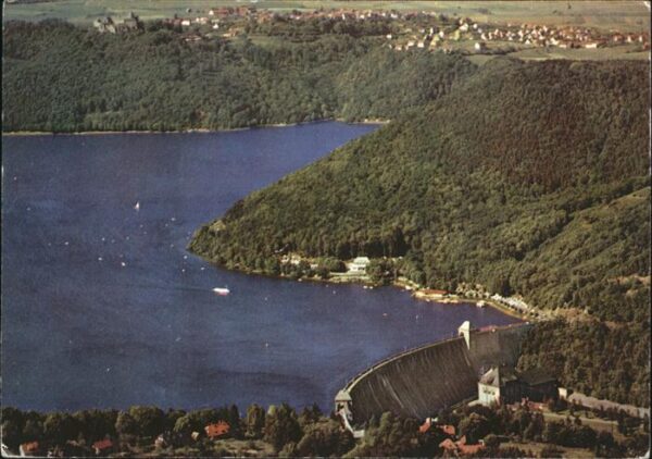 Edersee mit Sperrmauer u.Schloss (sauberer Werb