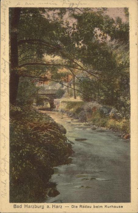 Bad Harzburg Die Radau beim Kurhaus mit Brücke