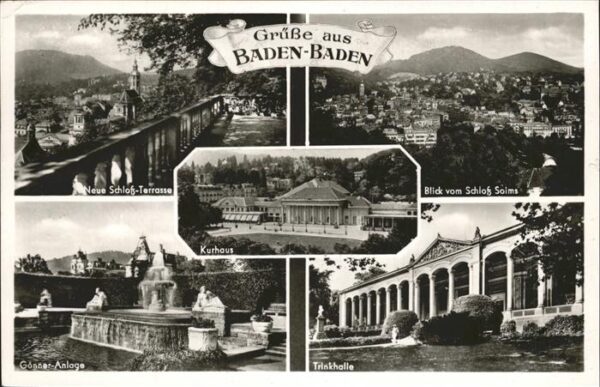 Baden-Baden Schloss Solms Terrasse Gönneranlage Kur
