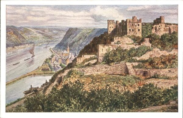 St Goar Ruine Rheinfels Künstlerkarte
