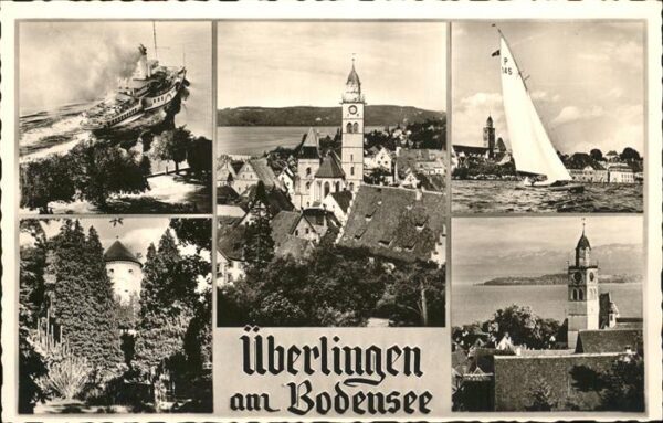 Ueberlingen Bodensee Panorama Kirche Schloss Fähre Segelschi