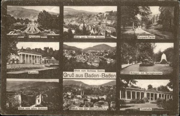 Baden-Baden Paradies Neues Schloss Kurpark Kurhaus