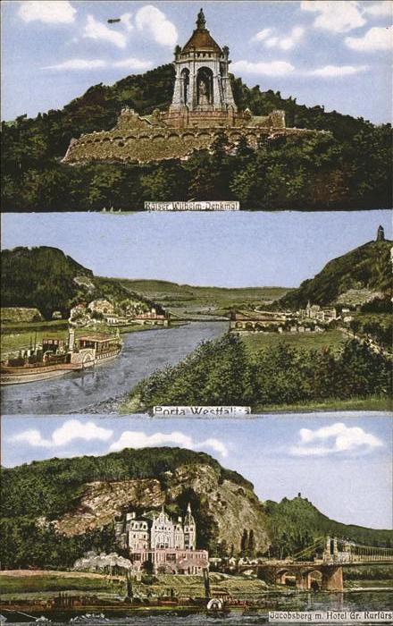 Porta Westfalica mit Kaiser Wilhelm Denkmal und Jakobsbe
