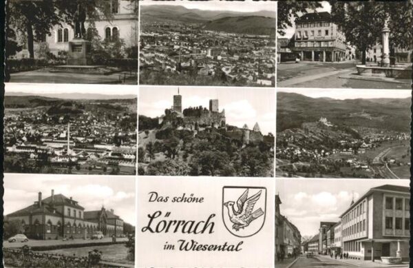 Loerrach Panorama Teilansichten Schloss Markt