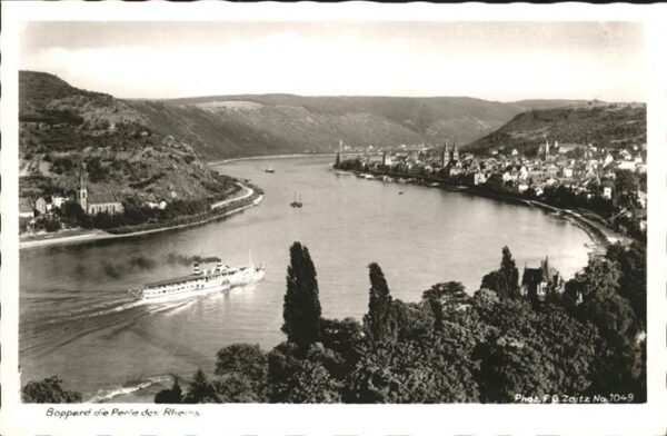 Boppard Rhein Panorama Ausflugsdampfer