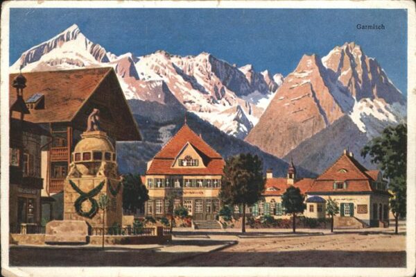 Garmisch-Partenkirchen Ortsansicht mit Alpenpanorama