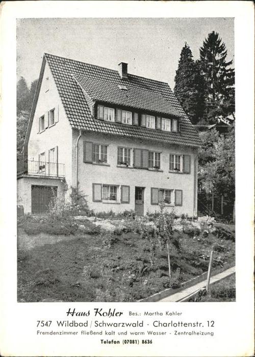 Wildbad Schwarzwald Haus Kohler