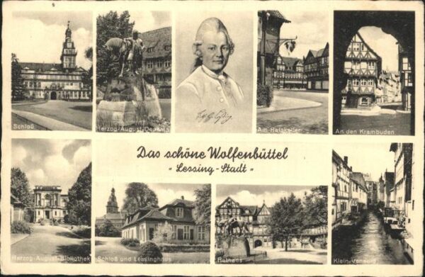Wolfenbuettel Schloss Herzog August Denkmal und Bibli