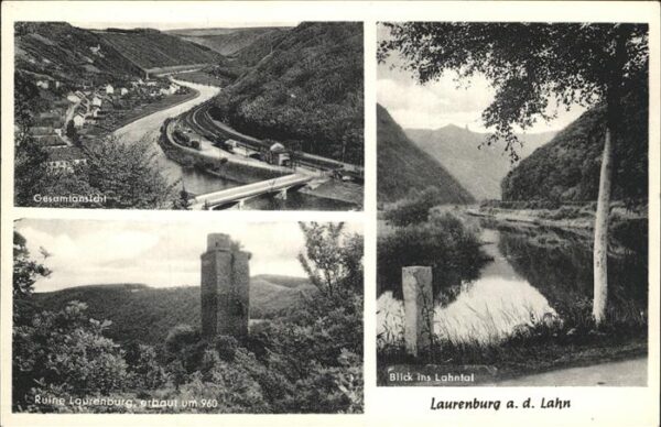 Laurenburg Ortsansicht Ruine Laurenburg Lahntal