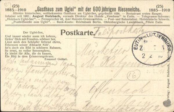 Malente-Gremsmuehlen Am Uglei See Feldpost – Bild 2