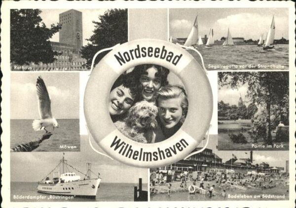 Wilhelmshaven Rathaus Segelregatta Möwen Bäderdampfer