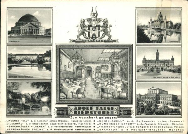 Hannover Adolf Saege Bierstuben Stadthalle Ratha