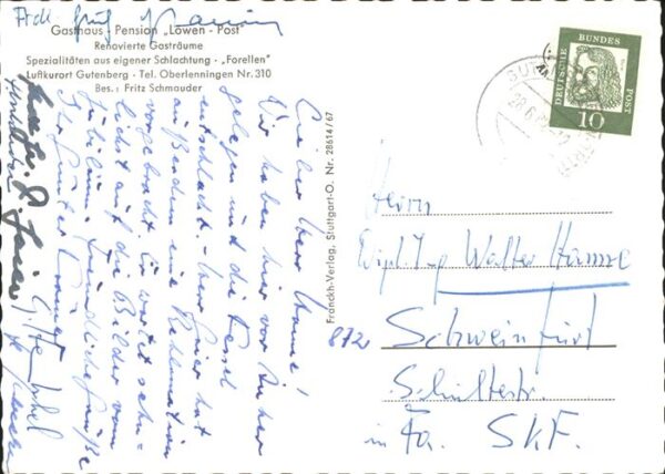 Gutenberg Lenningen Gasthaus Pension Löwen Post Forelle Gas – Bild 2