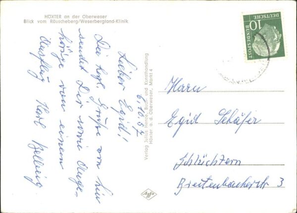 Hoexter Weser vom Räuscheberg Weserbergland Klinik – Bild 2