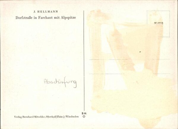 Farchant Dorfstrasse mit Alpspitze Zeichnung – Bild 2
