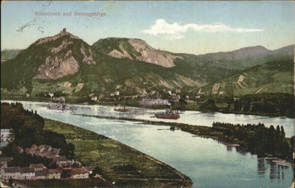 Rolandseck Rheinpanorama Schiffe Siebengebirg