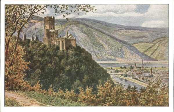 Niederlahnstein Burg Lahneck Künstlerkarte