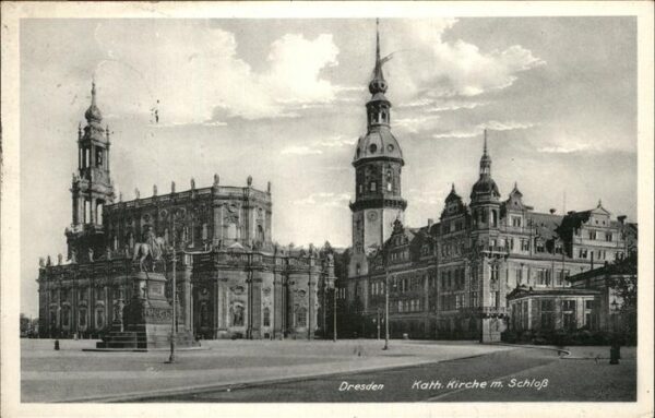 Dresden Katholische Kirche mit Schloss