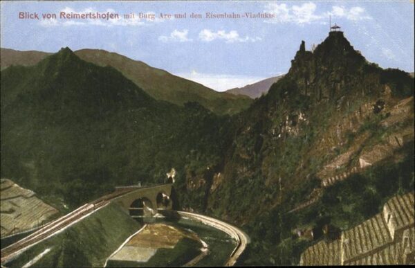 Altenahr Burg Are und Eisenbahn Viadukt