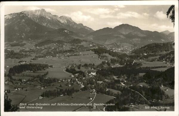 Berchtesgaden Bergpanorama vom Grünstein auf Schönau-