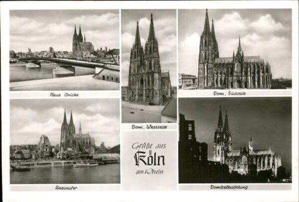 Koeln Rhein Neue Brücke Dom Rheinufer