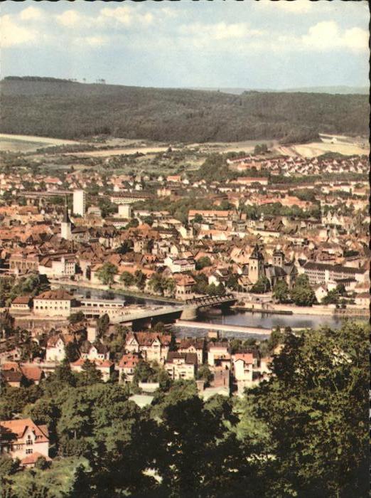 Hameln Weser Blick vom Klüt auf Weserbrücke