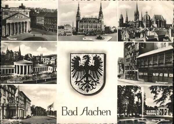 Aachen Elisenbrunnen Kurhaus Rathaus Theater W