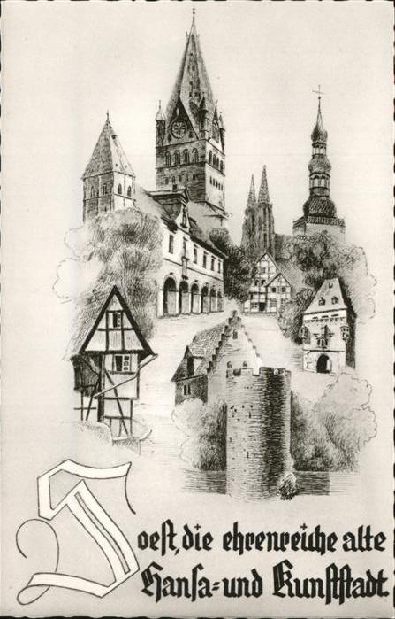 Soest Arnsberg Hansa- und Kunststadt Künstlerkarte Kir