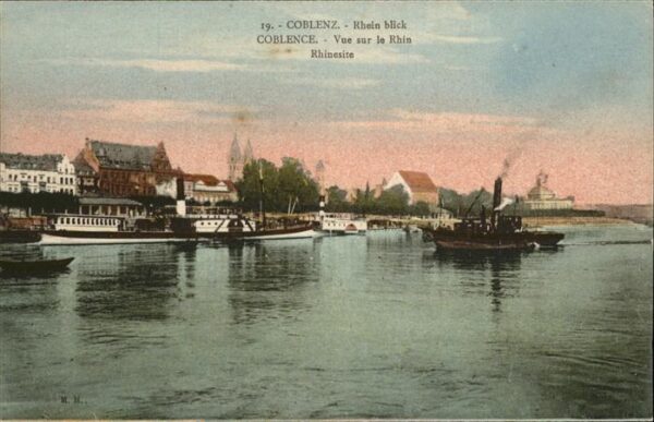 Koblenz Rhein Rheinpanorama Schiffe