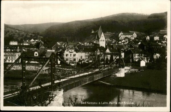 Nassau Lahn Lahnpartie mit Brücke