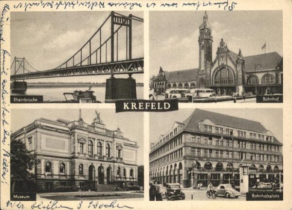 Krefeld Rheinbrücke Bahnhof Museum