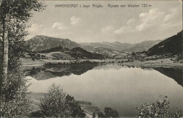 Immenstadt Allgaeu Alpsee von Westen Feldpost