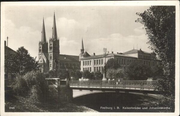 Freiburg Breisgau Kaiserbrücke und Johanniskirche