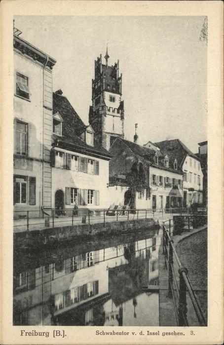 Freiburg Breisgau Schwabentor von der Insel gesehen