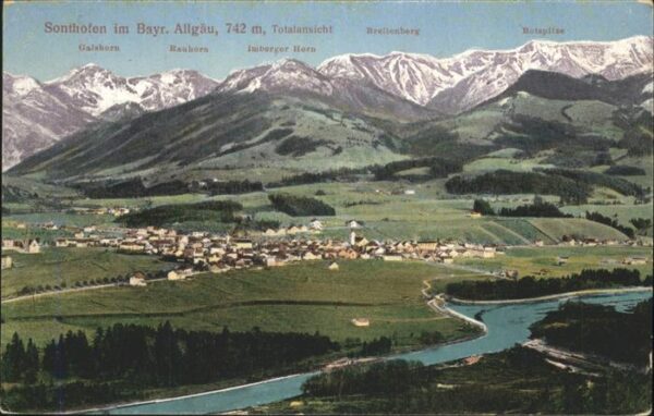 Sonthofen Oberallgaeu mit Alpenpanorama