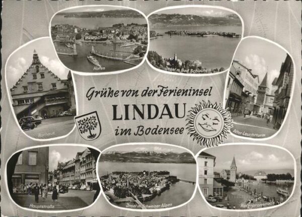 Lindau Bodensee Rathaus Hafen Insel Schachen Leuchtturm