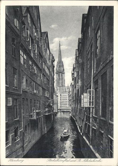 Hamburg Steckelhörnfleet und St Nikolaikirche