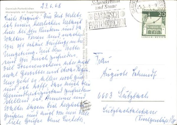 Garmisch-Partenkirchen Marienplatz mit Zugspitzgruppe – Bild 2